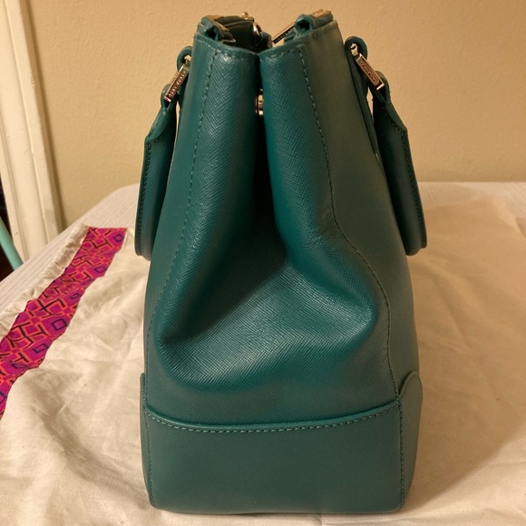 Green Tory Burch Robinson Double Zip Tote - Picture 5 of 14
